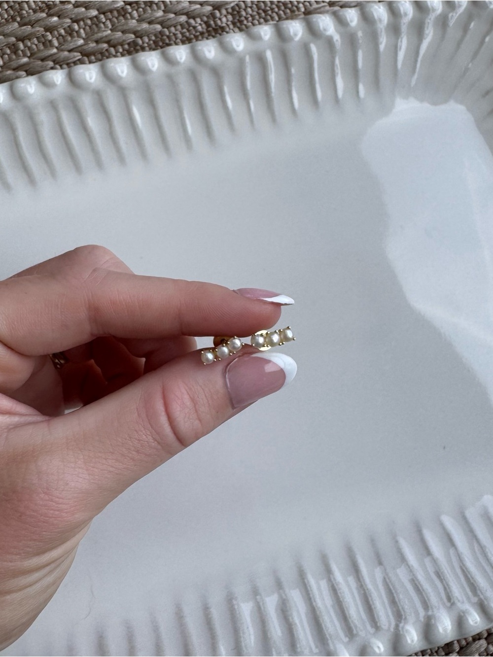 Gold & Pearl 3 Stud Earrings